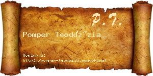 Pomper Teodózia névjegykártya
